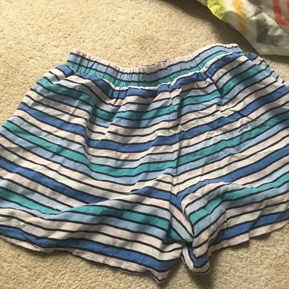 Blue striped shorts